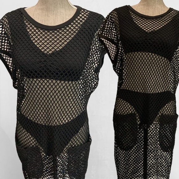 Joeffer Caoc Black Fishnet Coverup Dress - Picture 3 of 13